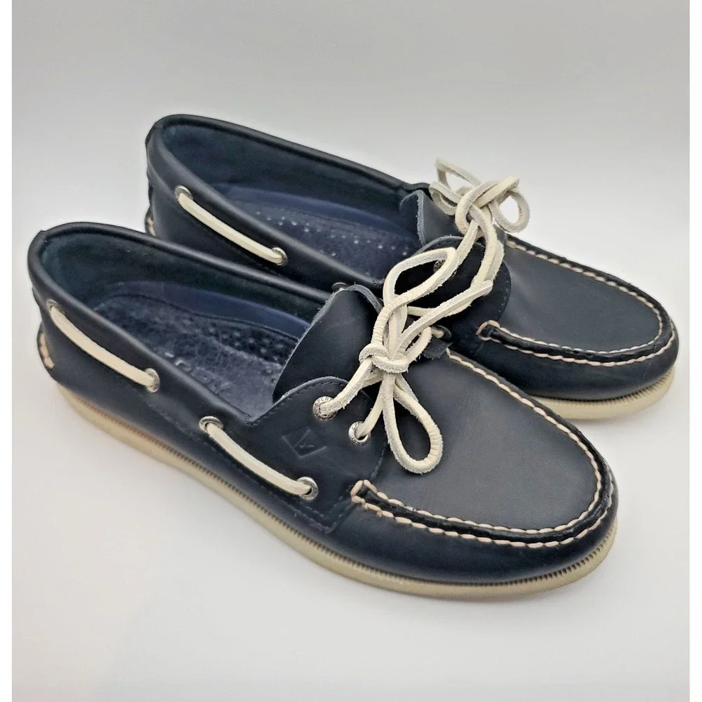 Sperry Top-Sider A/O Authentic Original 2 Eye Navy Boat Shoe Men's size 8 M